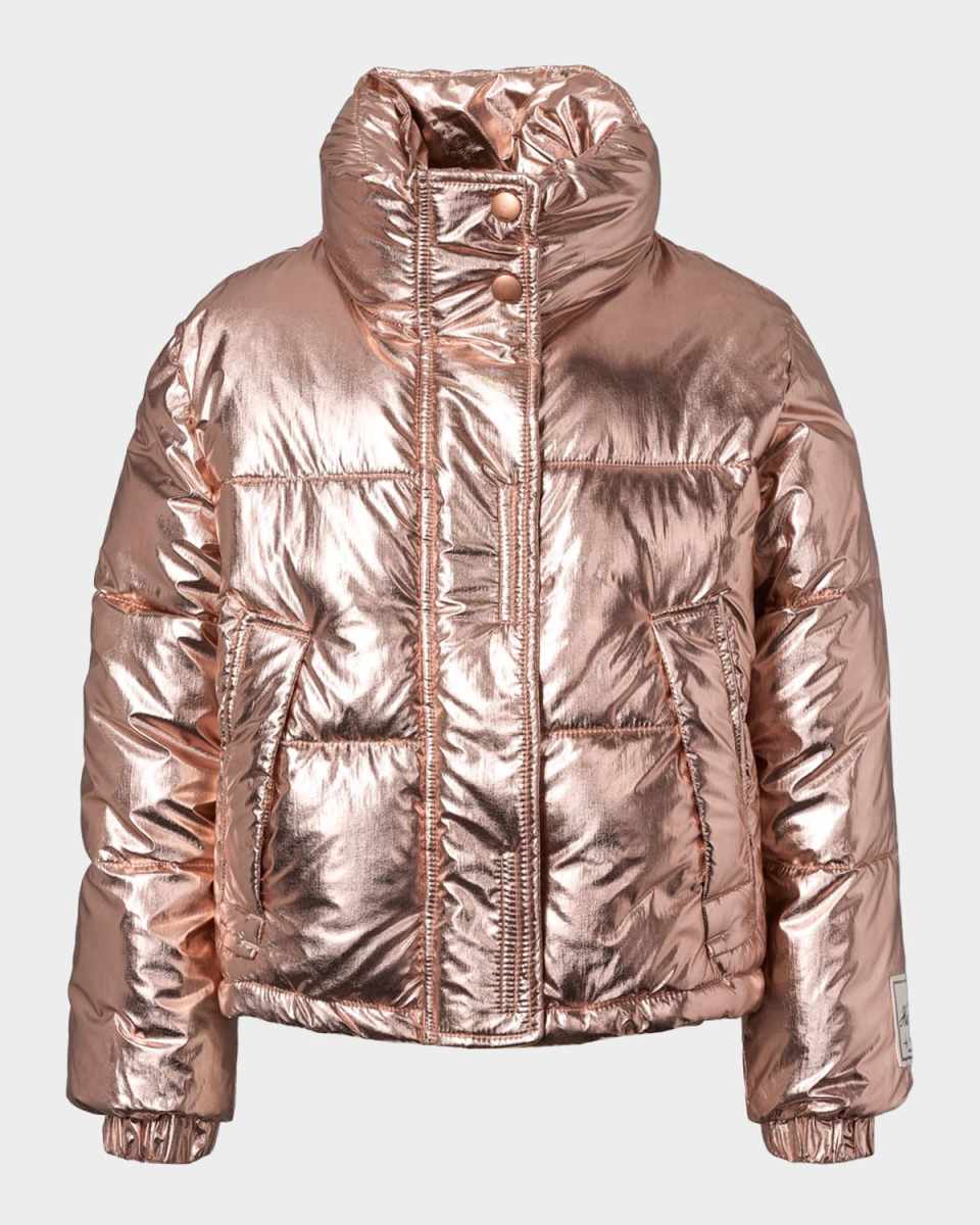 Girl's Hansine Water-Repellent Metallic Puffer Jacket, 8-14